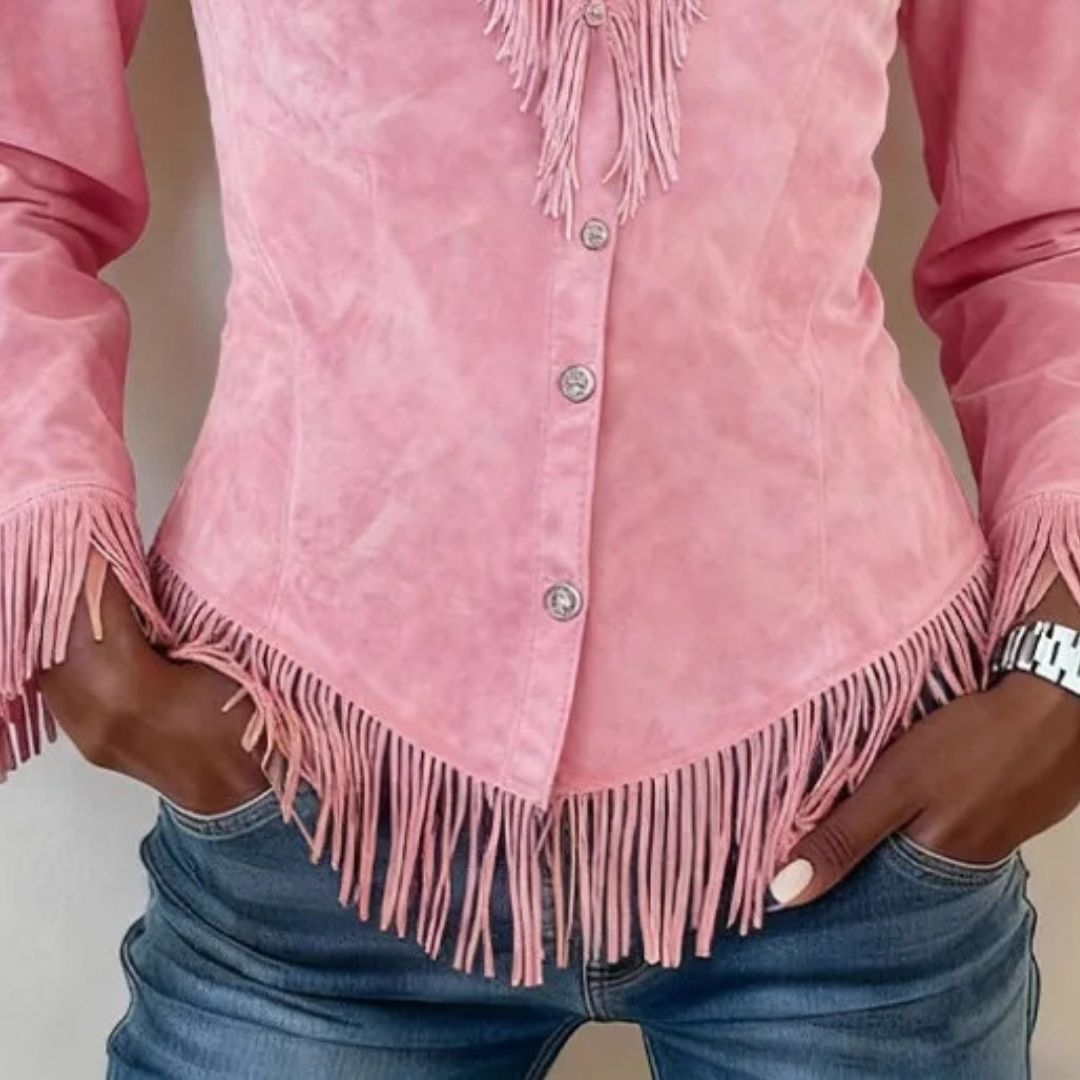 Bluse Damen | Fransendeko & Taillierter Western-Schnitt