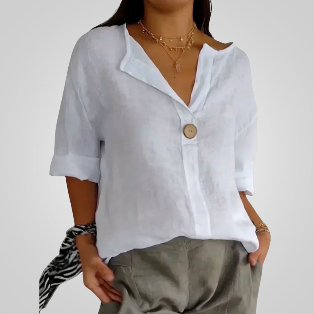 Bluse Damen | Lässig Elegant mit V-Ausschnitt & 3/4-Arm
