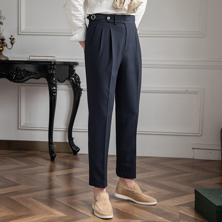 Branford | Herren High-Waist Work Trousers Pleated Ankle Length Klassischer Schnitt 1