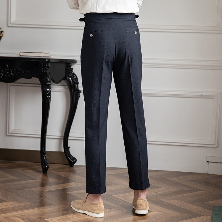 Branford | Herren High-Waist Work Trousers Pleated Ankle Length Klassischer Schnitt 2