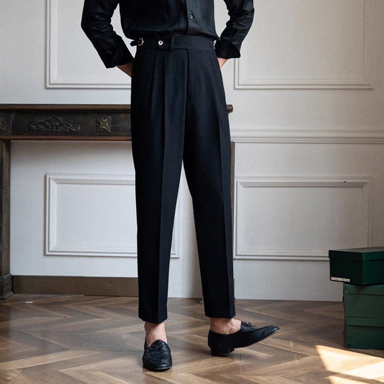 Branford | Herren High-Waist Work Trousers Pleated Ankle Length Klassischer Schnitt 3