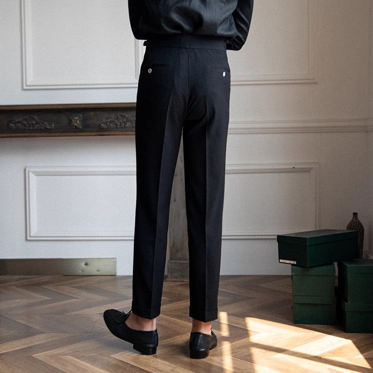 Branford | Herren High-Waist Work Trousers Pleated Ankle Length Klassischer Schnitt 4