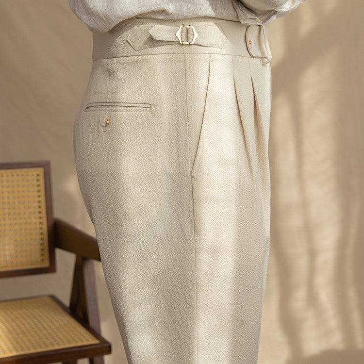 Branford | Herren High-Waist Work Trousers Pleated Ankle Length Klassischer Schnitt 6