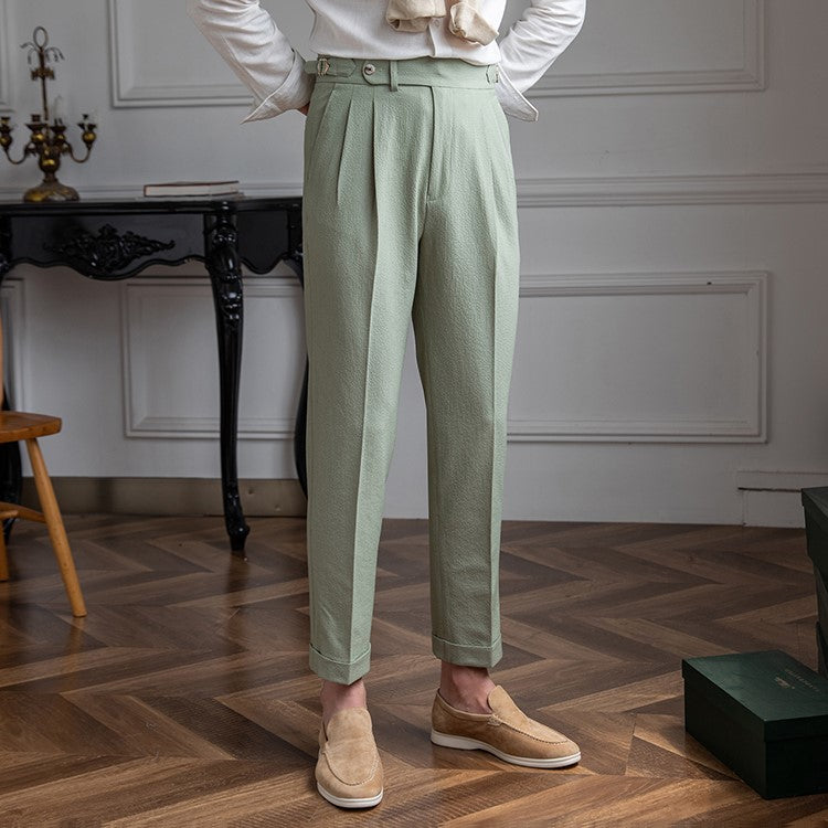 Branford | Herren High-Waist Work Trousers Pleated Ankle Length Klassischer Schnitt 7