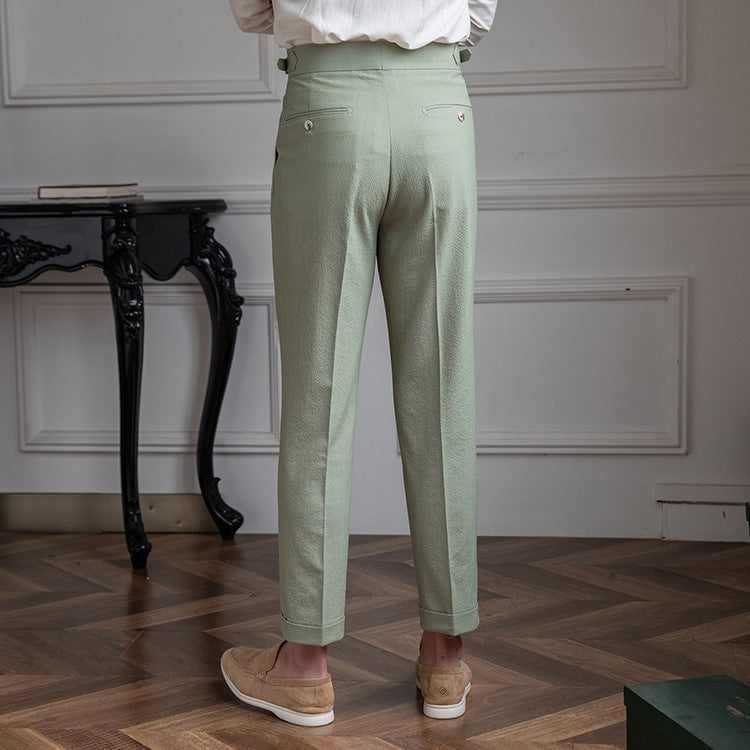 Branford | Herren High-Waist Work Trousers Pleated Ankle Length Klassischer Schnitt 8