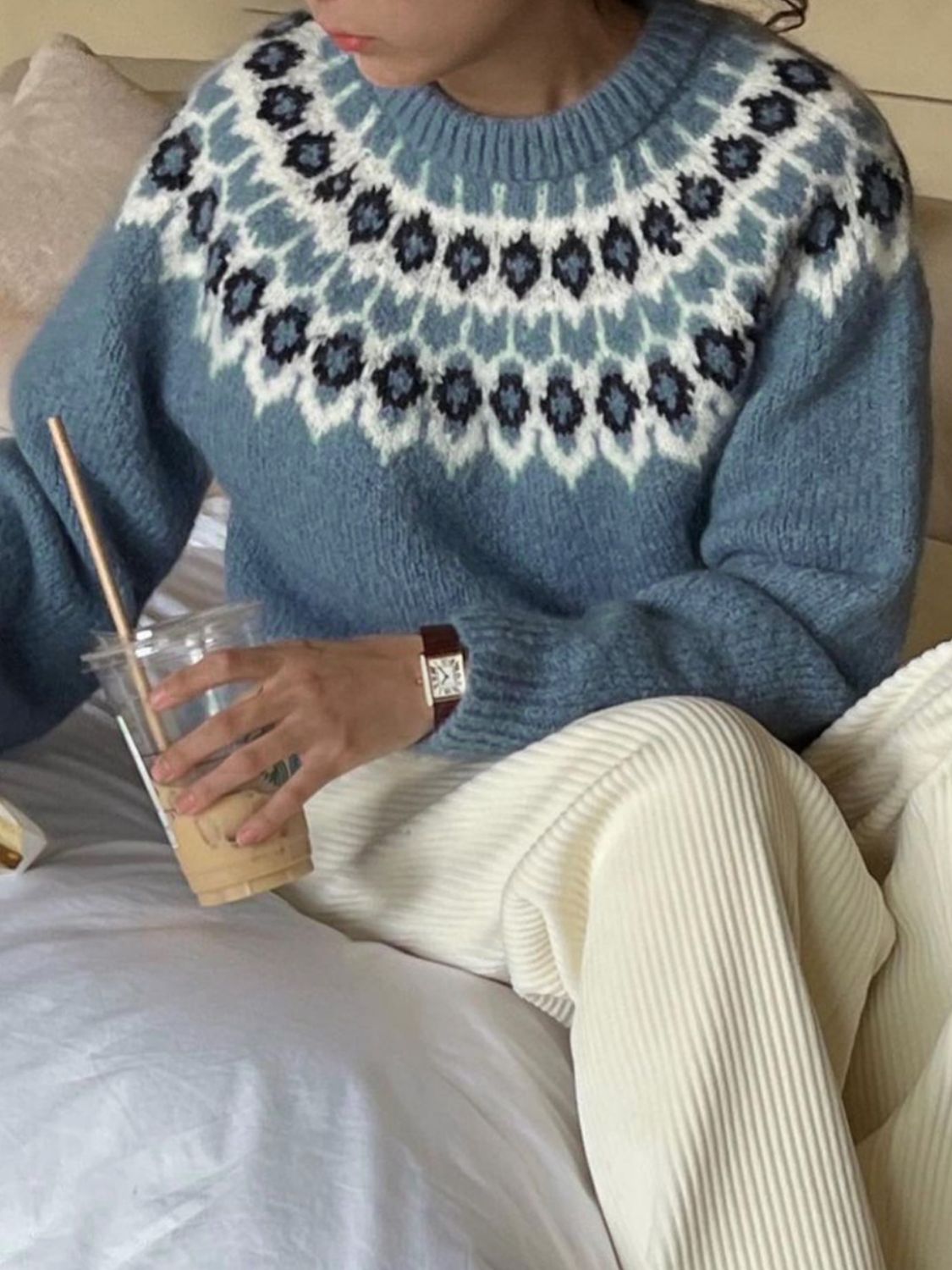 Brela - Rundhals Langarm Pullover