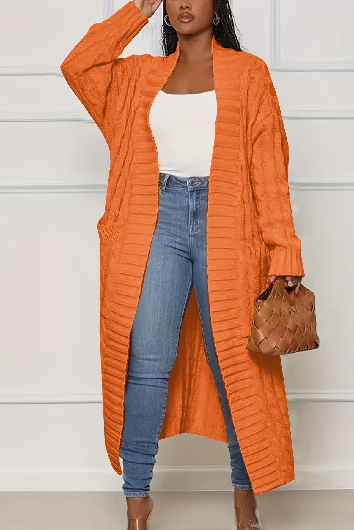 Cardigan Damen Lang | V-Ausschnitt & Rippstruktur 6