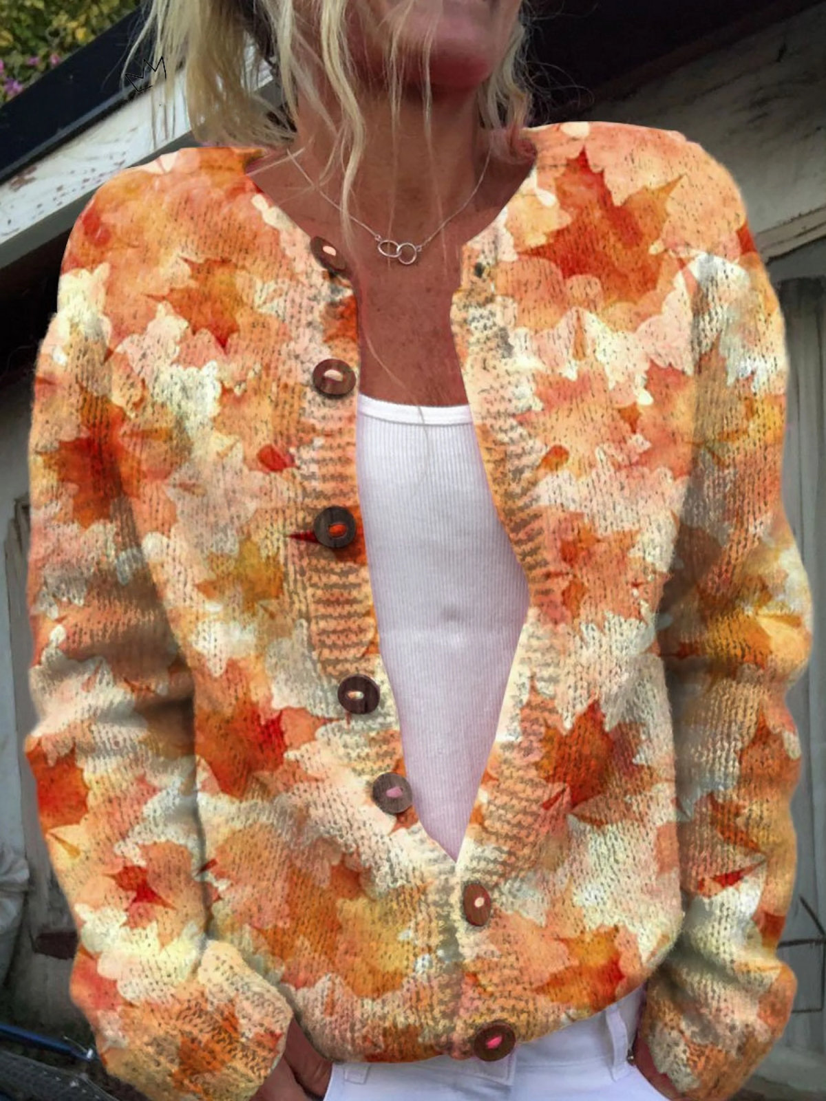 Damen Cardigan mit offenem Design und Knopfverschluss | A&B - 1 - Annoboutique