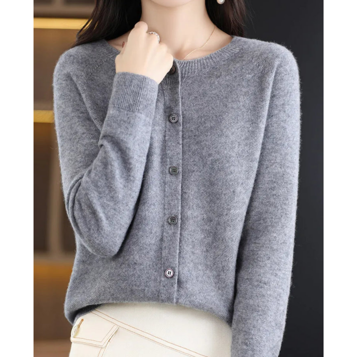Cardigan Damen | Rundhals & Langarm