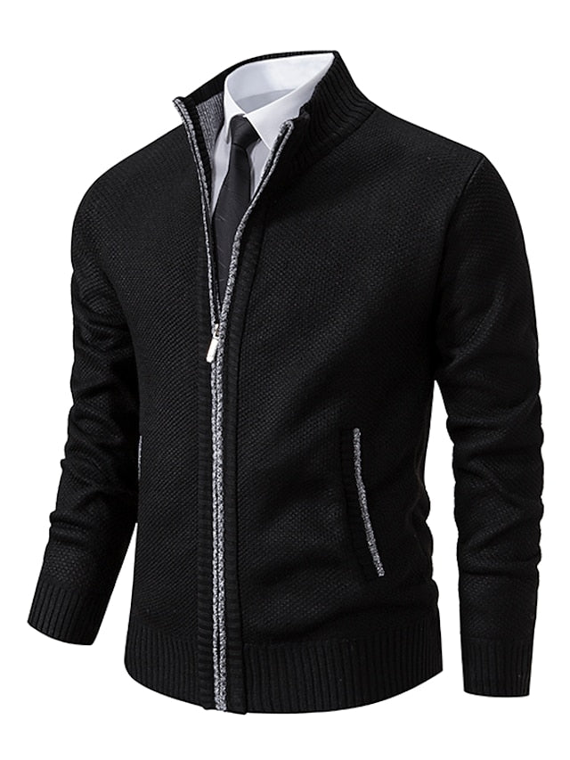 Cardigan Herren | Zip-up Reißverschluss & Angenehm Warm