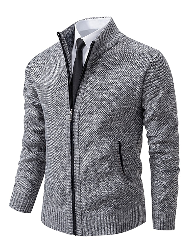 Cardigan Herren | Zip-up Reißverschluss & Angenehm Warm