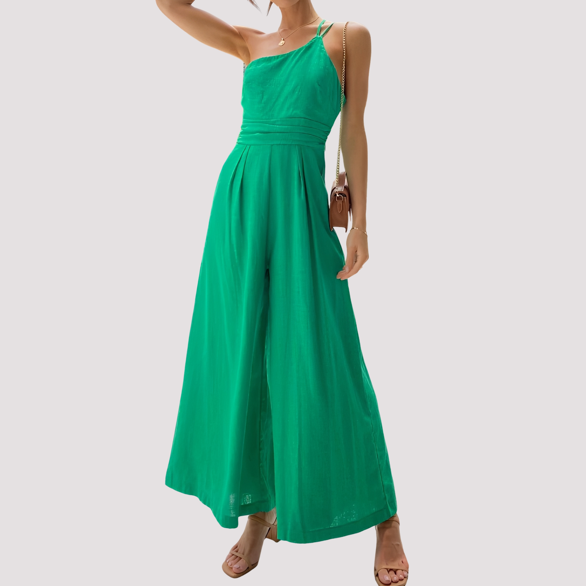 Jumpsuit Damen | Ein-Schulter-Design & Weites Bein