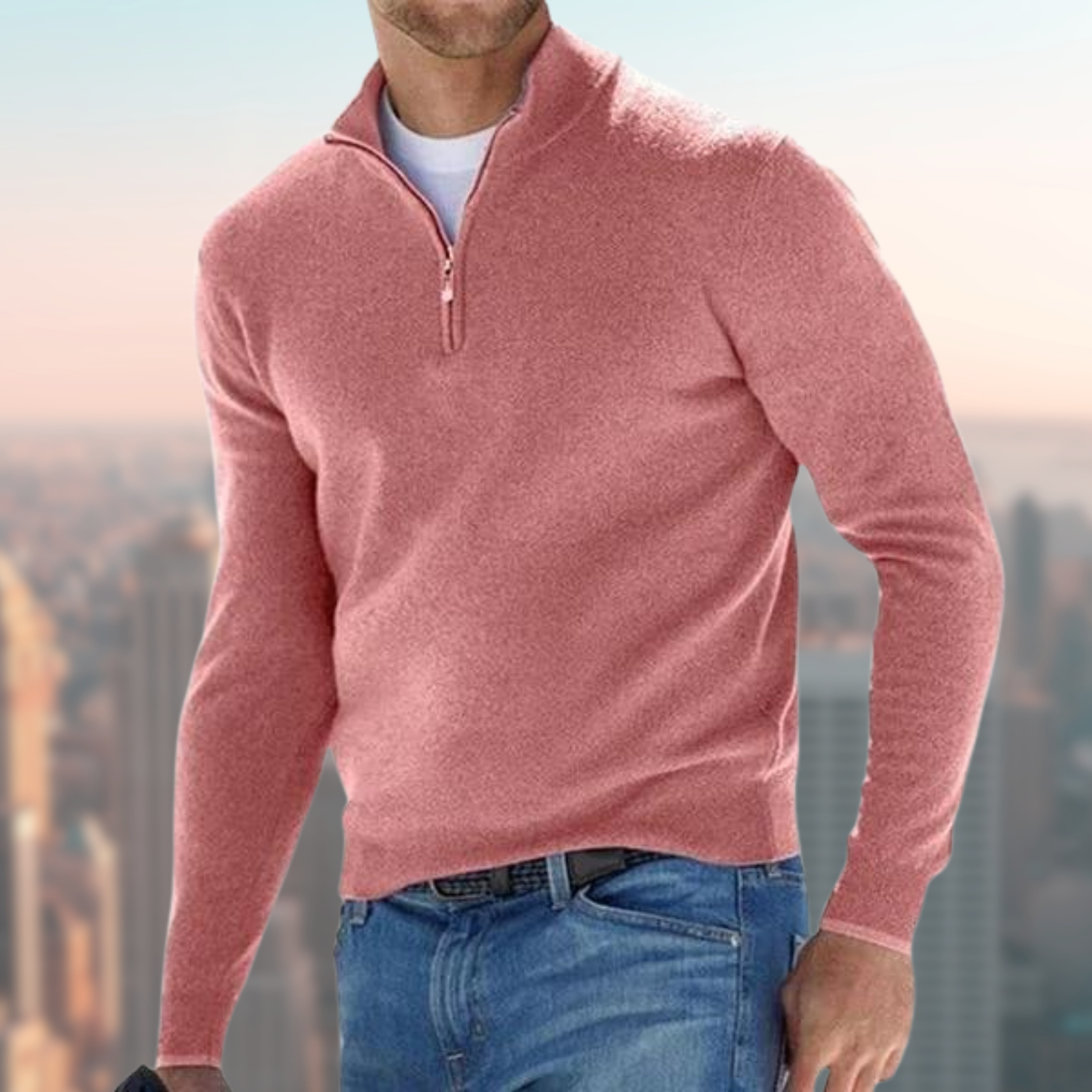 Chad - Basic-Pullover mit Reißverschluss 0