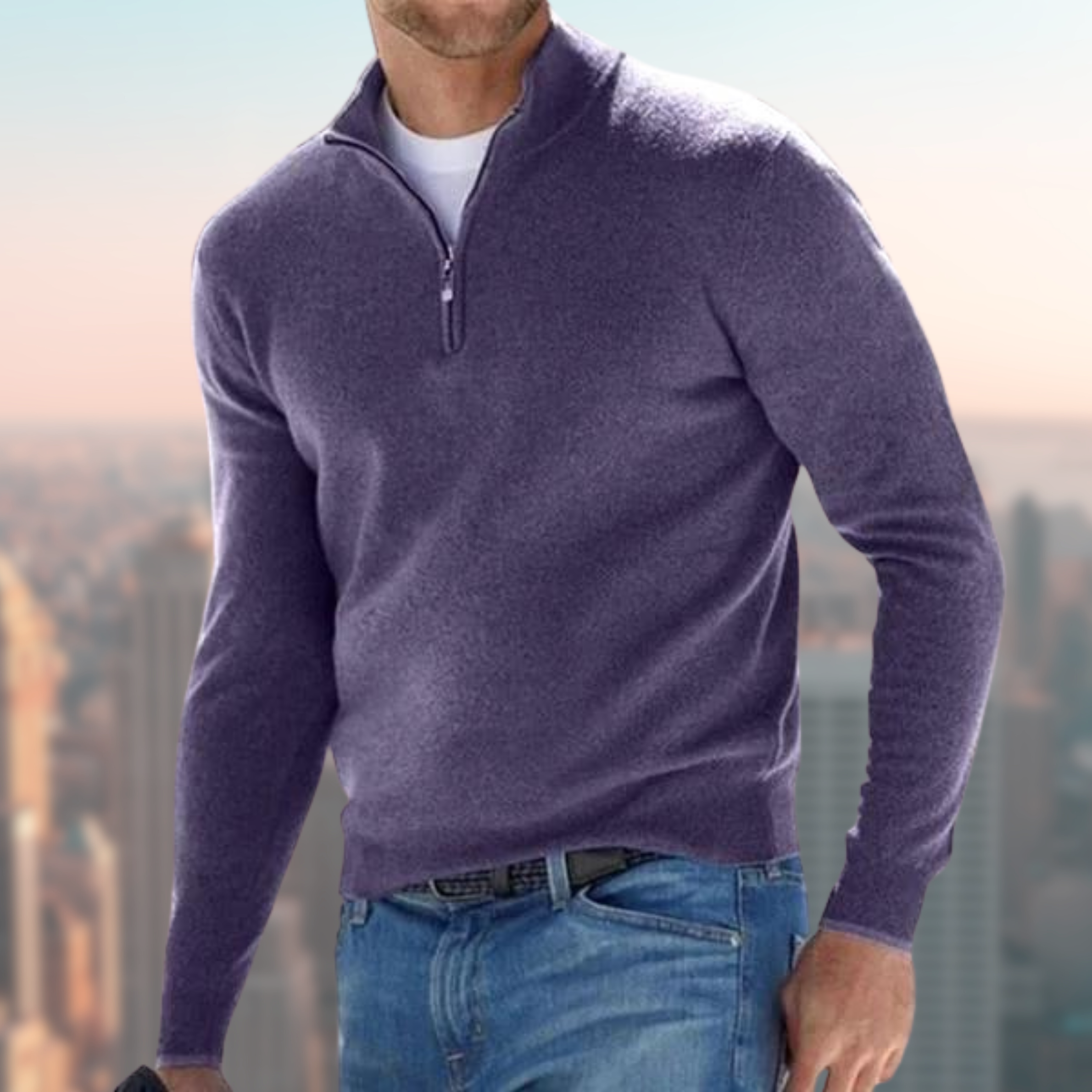 Chad - Basic-Pullover mit Reißverschluss 1