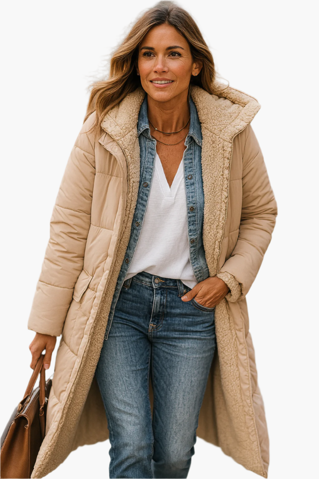Steppjacke Damen | Lang mit Kapuze für Winter 4