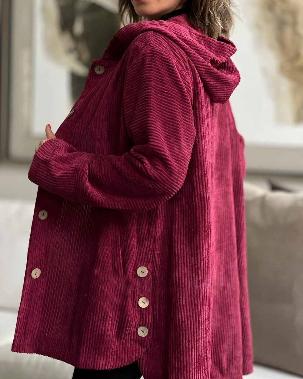 Cordia | Gemütliche Cordjacke mit Kapuze 2