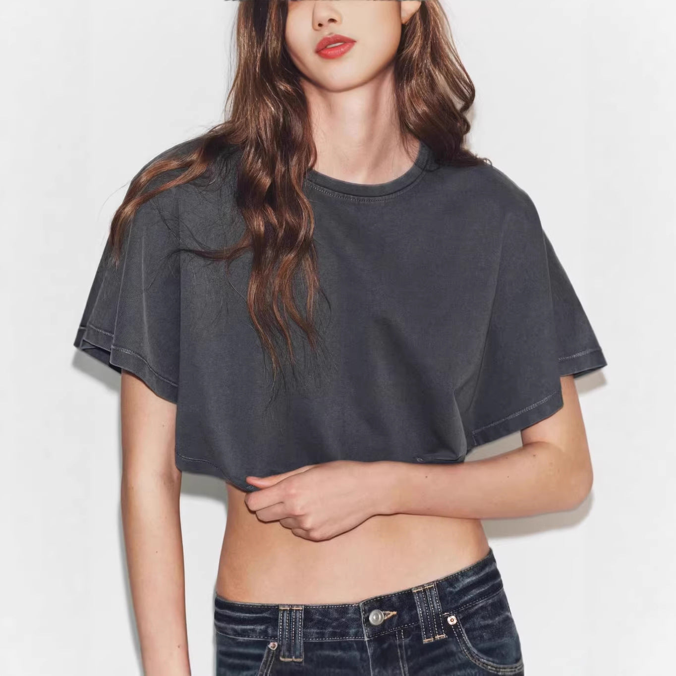 Cropped Top Shirt Damen | Oversized & Vintage Look