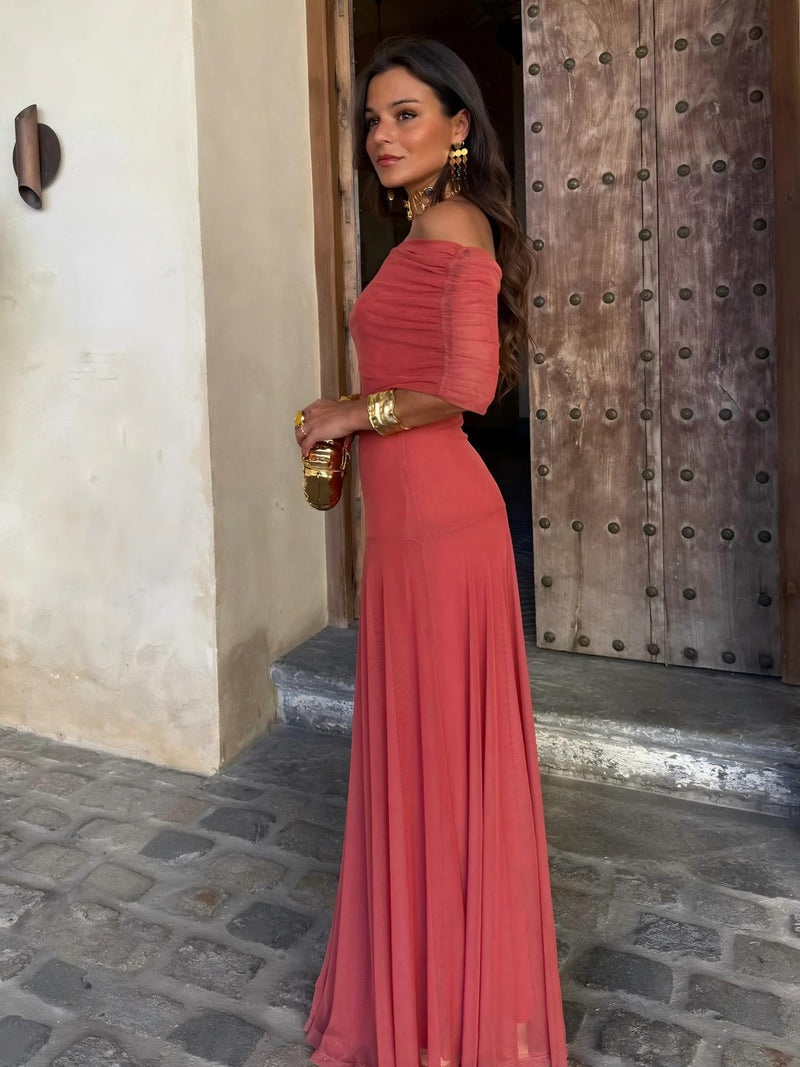 Dainia – Ein-Schulter-Maxikleid Aus Netz 5