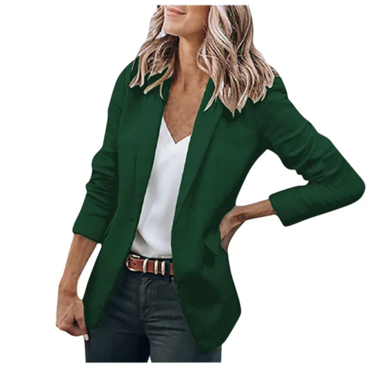 Damen Blazer tailliert Reverskragen Pattentaschen mit Rückenschlitz