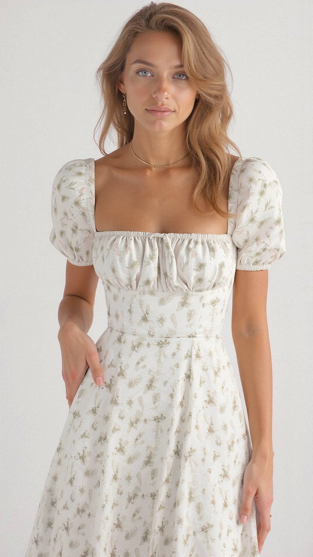 Damen Blumen Sommer Midi Kleid - Aurora