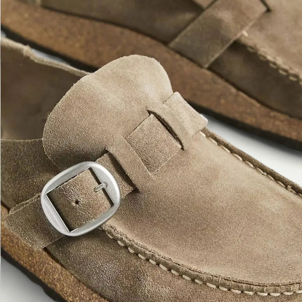 Damen Clogs | Premium Veloursleder & Ergonomische Kork-Laufsohle