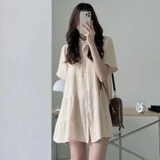 Dames Eenvoudige Shirt Mini Jurk - Ivy