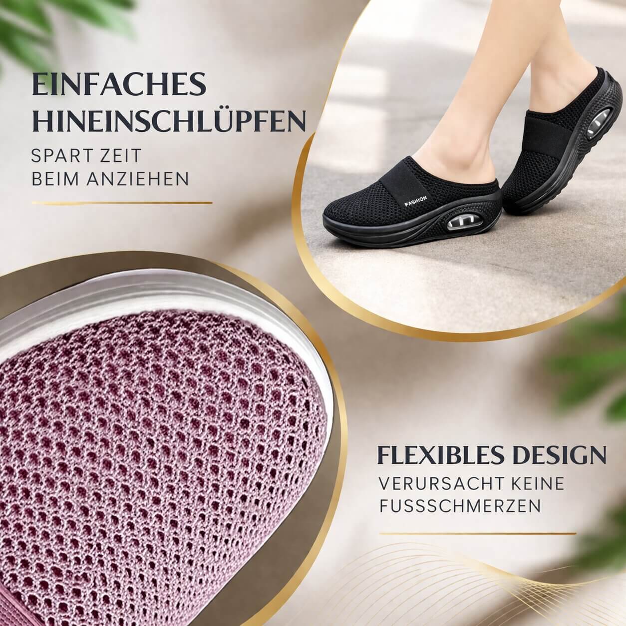 Damen Hausschuhe | Breite Passform & Weiches Abrollen