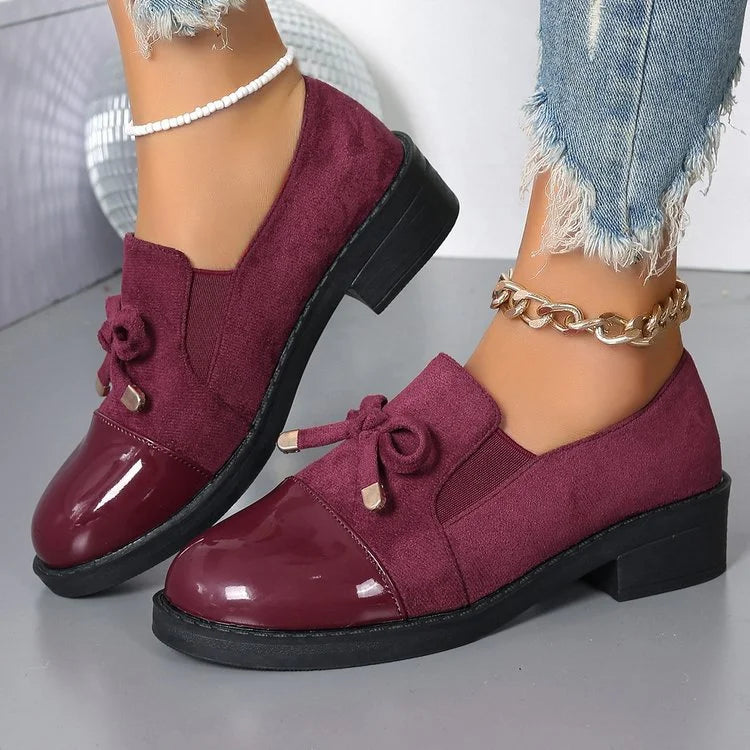 Damen Pantoffel Schleife Rutschfest Slip-On Hausschuh Weich 1