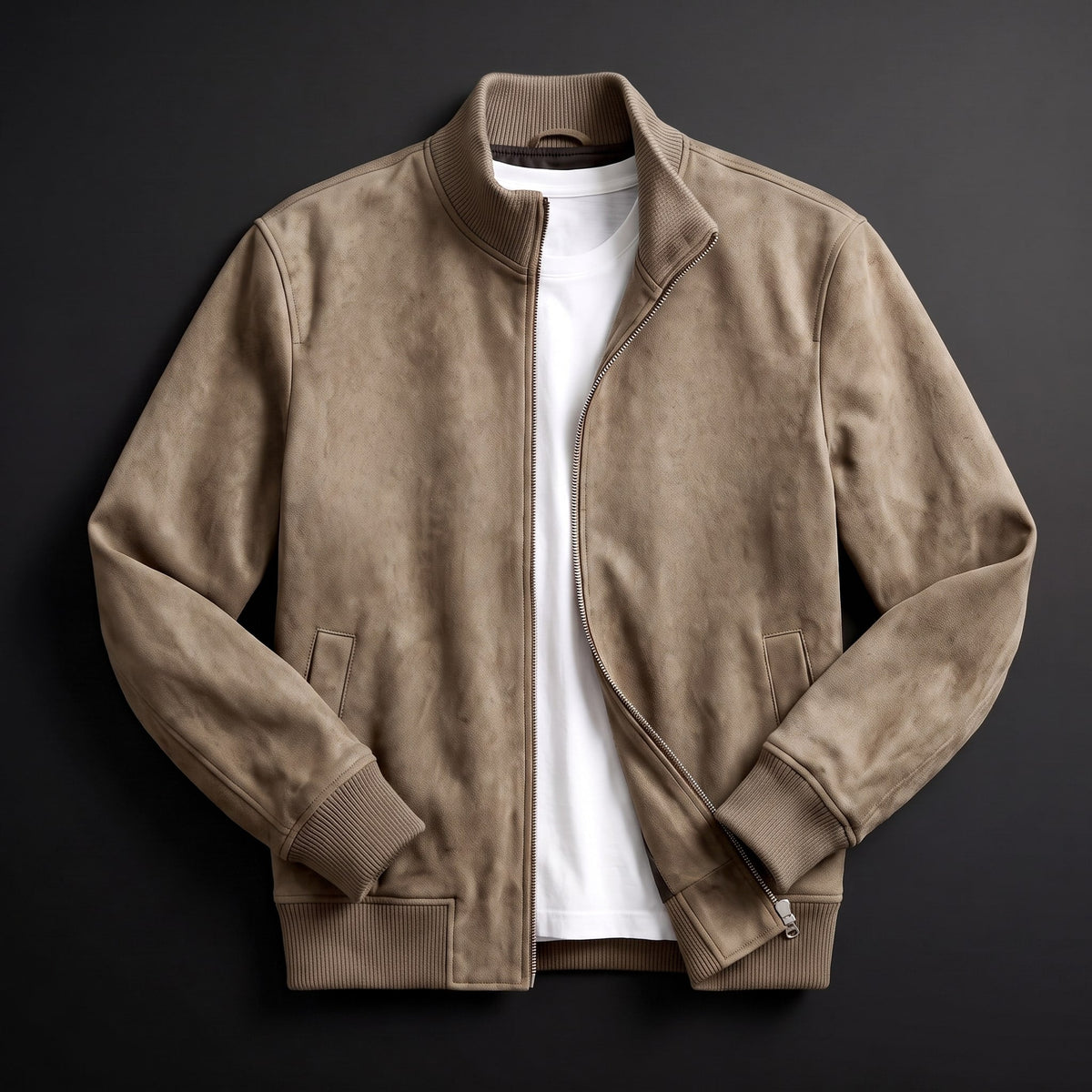 Damen Übergangsjacke Ribbed Kragen Reißverschluss Bündchen 5