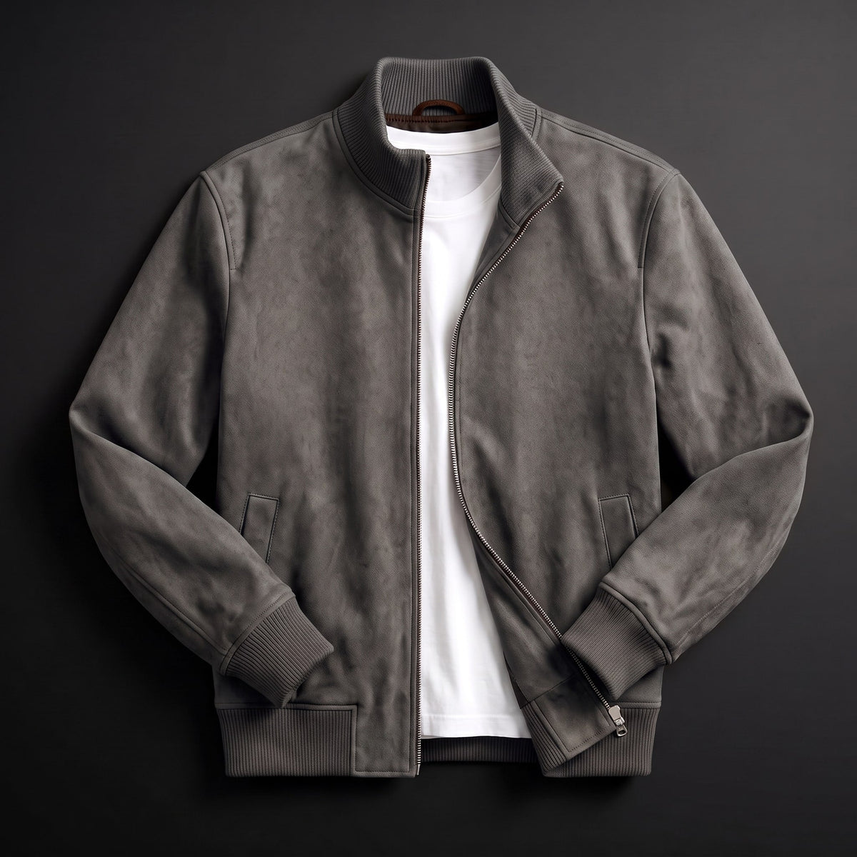 Damen Übergangsjacke Ribbed Kragen Reißverschluss Bündchen 9