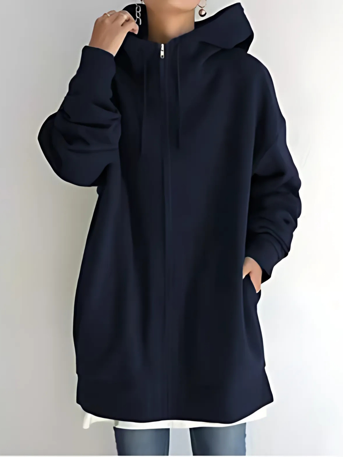 Zip-Hoodie Damen | Kordelzug & Seitentaschen 11