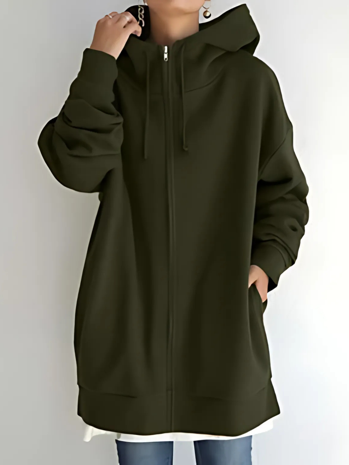 Zip-Hoodie Damen | Kordelzug & Seitentaschen 9