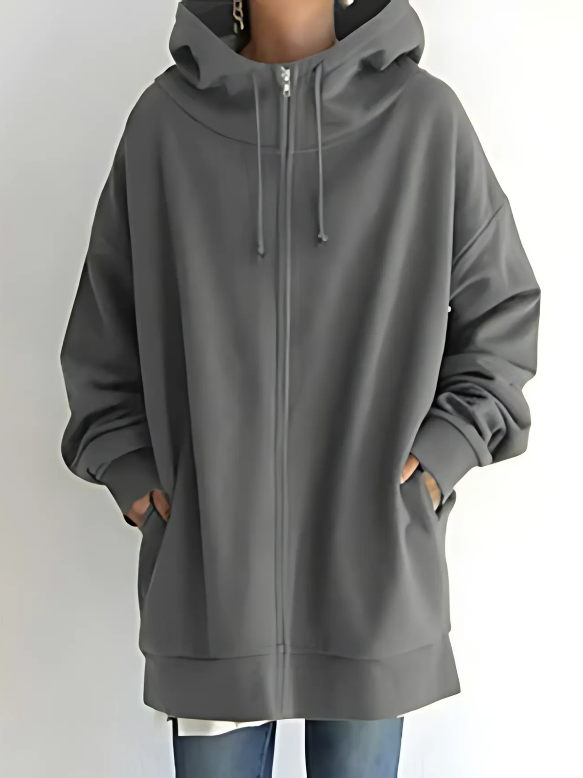 Zip-Hoodie Damen | Kordelzug & Seitentaschen 1