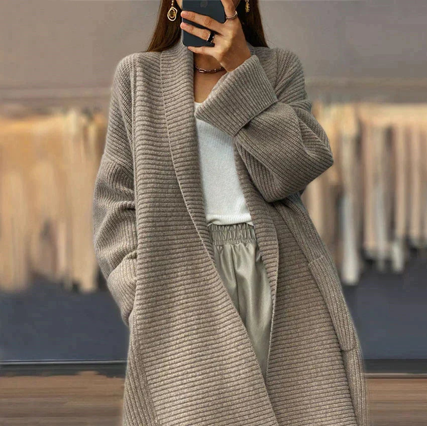Damen Lange Strickjacke | Warme
