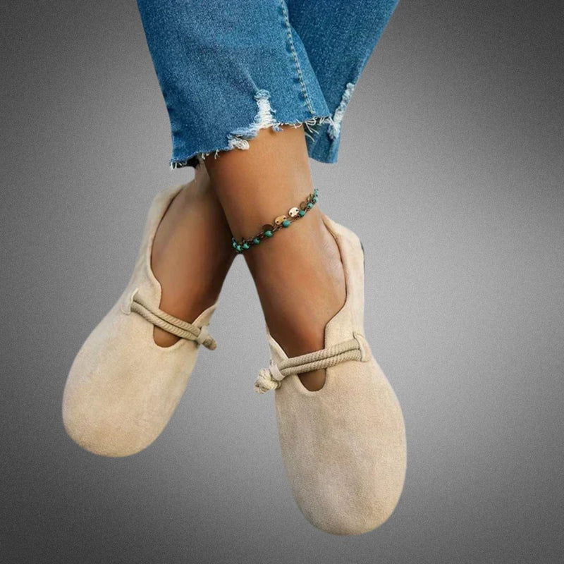 Damen Loafer runde Zehenkappe flache Sohle Slip-on mit Riemendetail