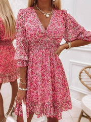 Dames pofmouw boho mini-jurk - Ava