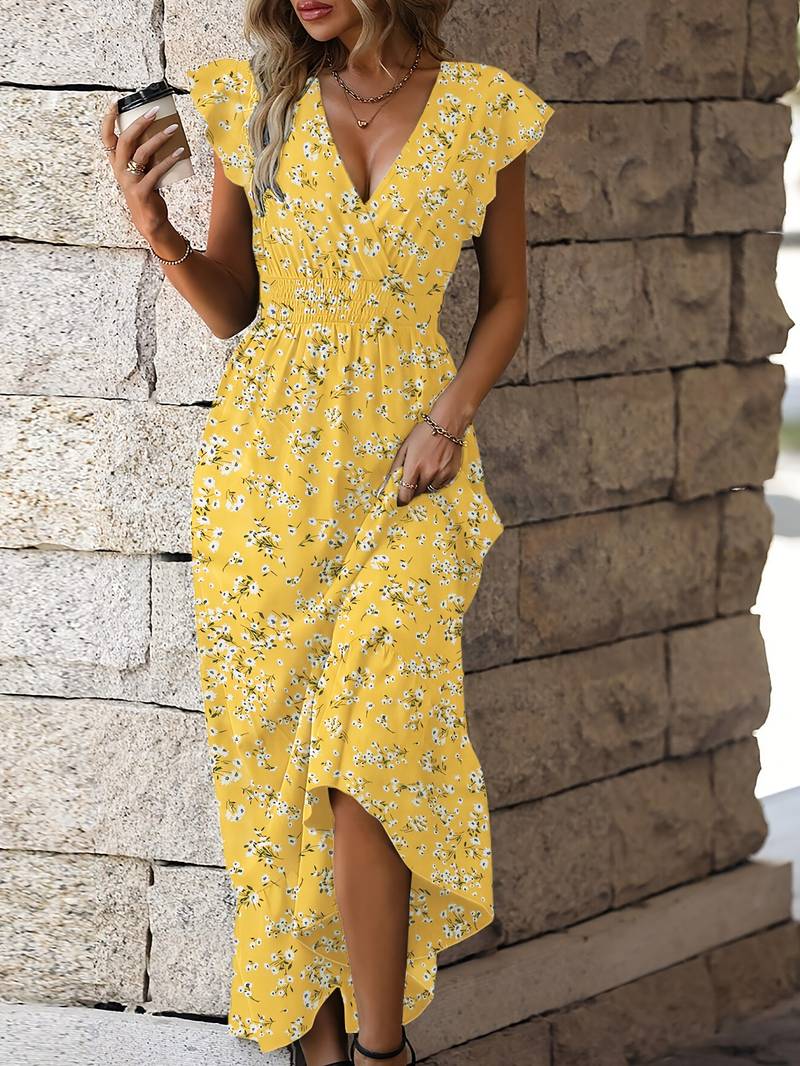 Damen Rüschensaum Sommer Maxikleid - Juliette
