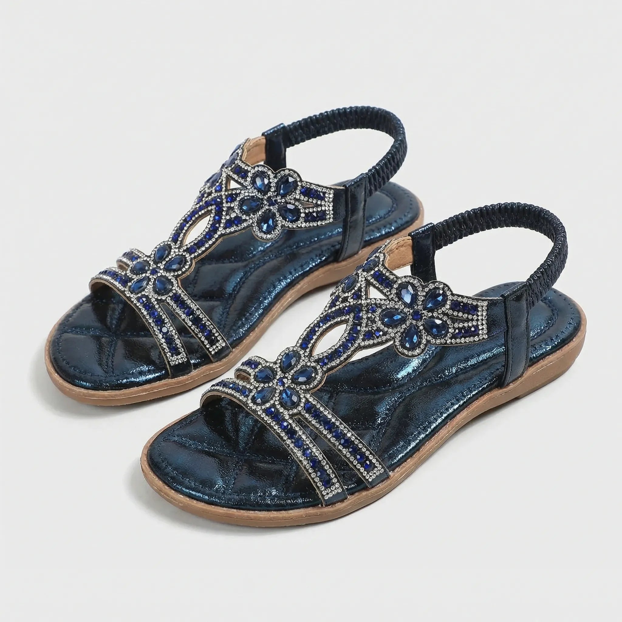 Damen Sandalen | Funkelnde Zierdetails & bequemer Riemen-Halt