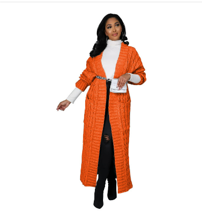 Damen Strick Lange Strickjacke | Warme