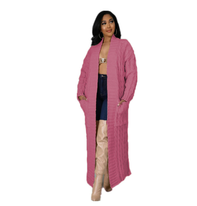 Damen Strick Lange Strickjacke | Warme