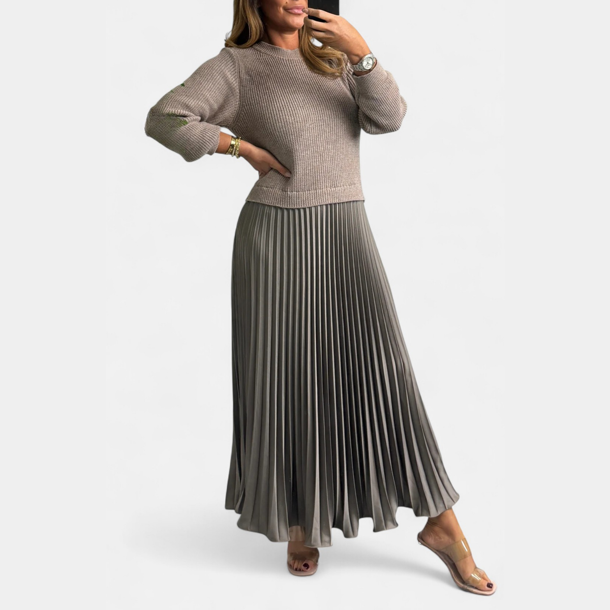 Pulloverkleid Damen | Plissee & Maxi-Länge 3