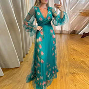 Abito lungo da donna con scollo a V per matrimoni - Heidi