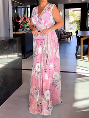 Dames V-hals maxi-jurk - Heidi