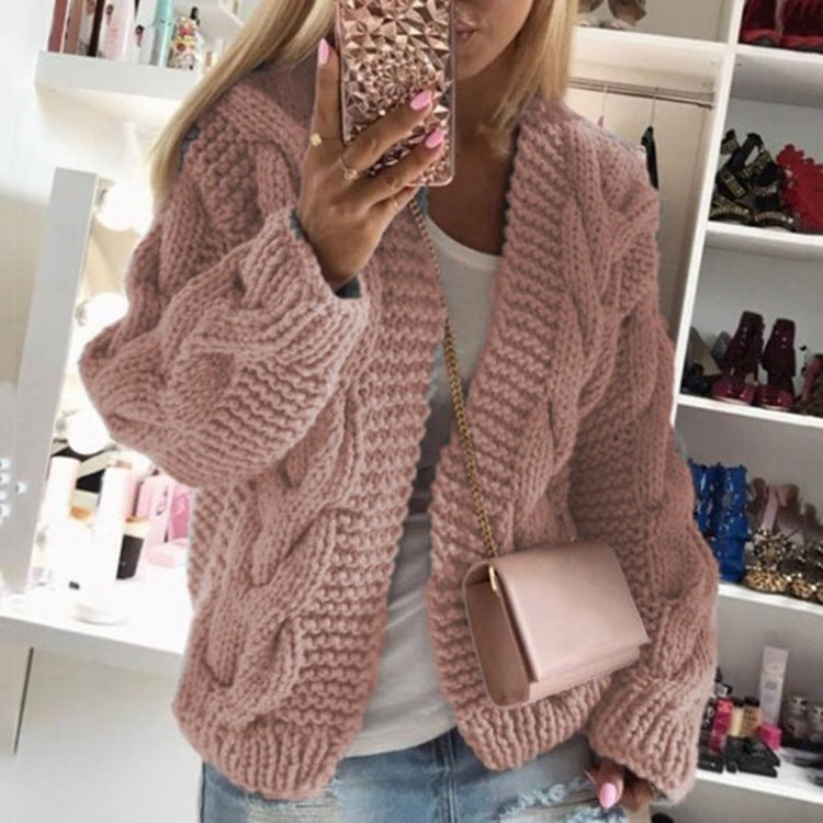 Damen Warme Strickjacke | Langarm