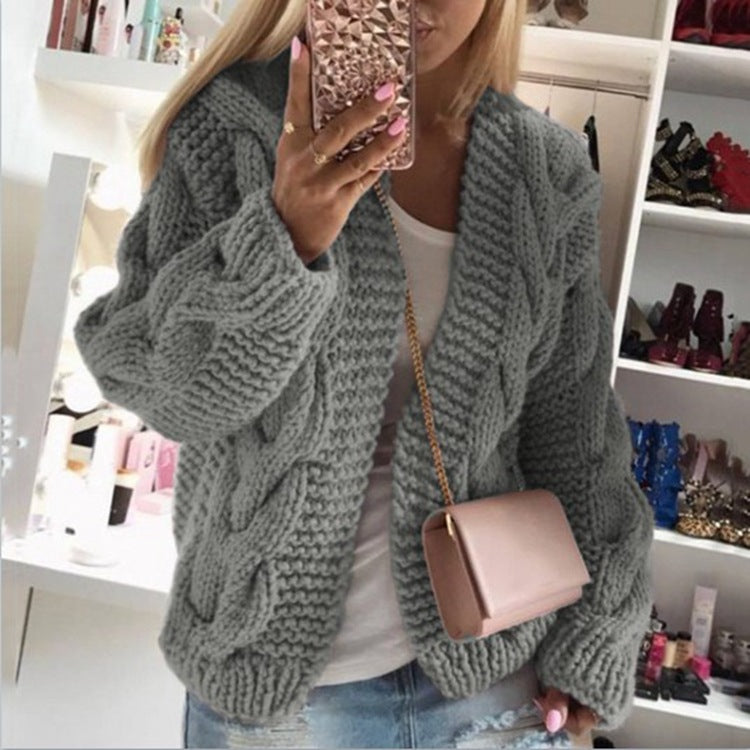 Damen Warme Strickjacke | Langarm