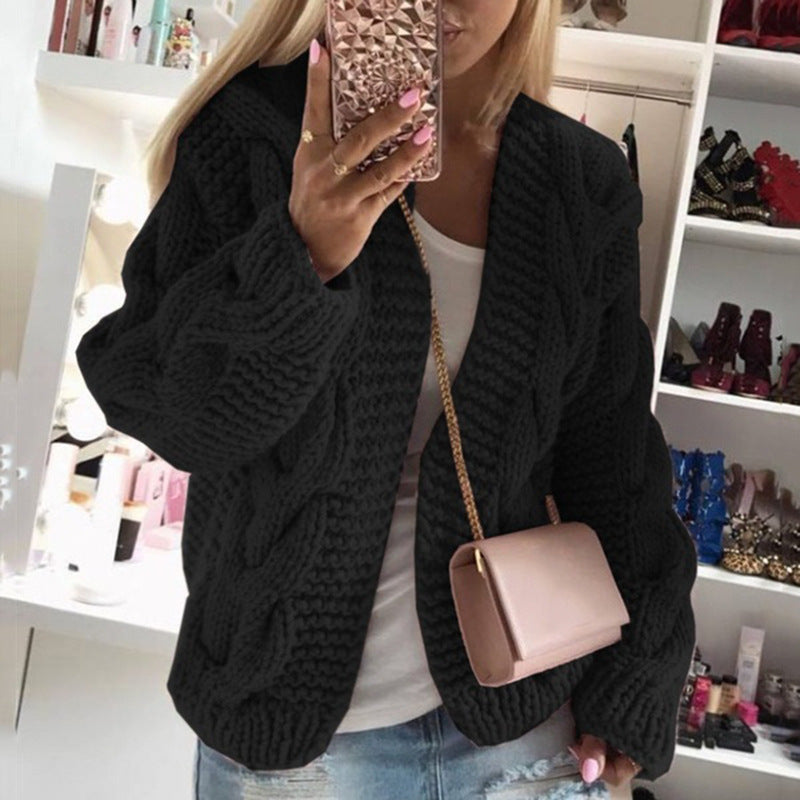 Damen Warme Strickjacke | Langarm