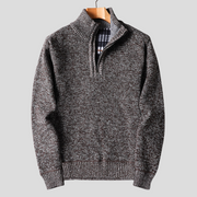 Sweatshirt com capuz e fecho de correr para mulher, com aspeto de malha, gola com fecho de correr e punhos canelados