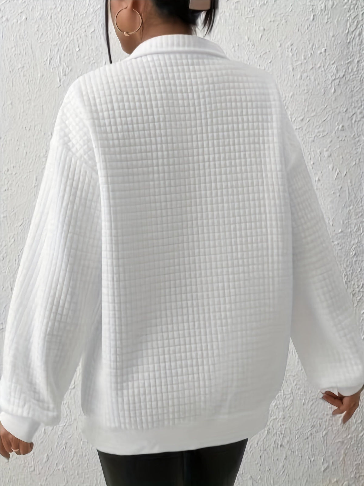 Pullover Damen Kurz | Mit Reißverschluss & Waffelstruktur 8