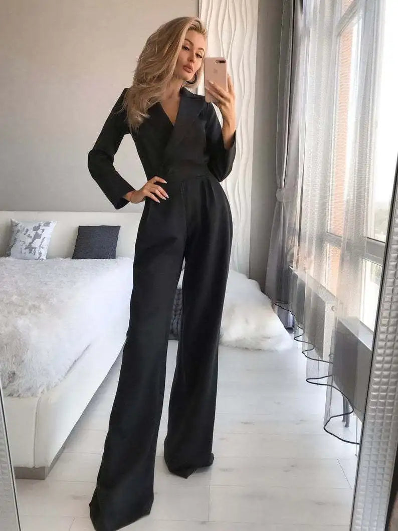 Damen Jumpsuit mit Wickelvorderseite 0