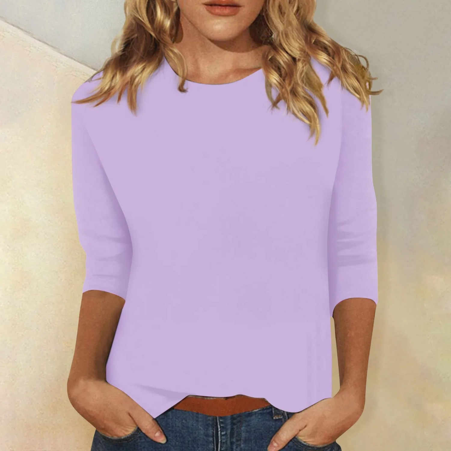 Damen Langarmshirt mit Rundhalsausschnitt 2